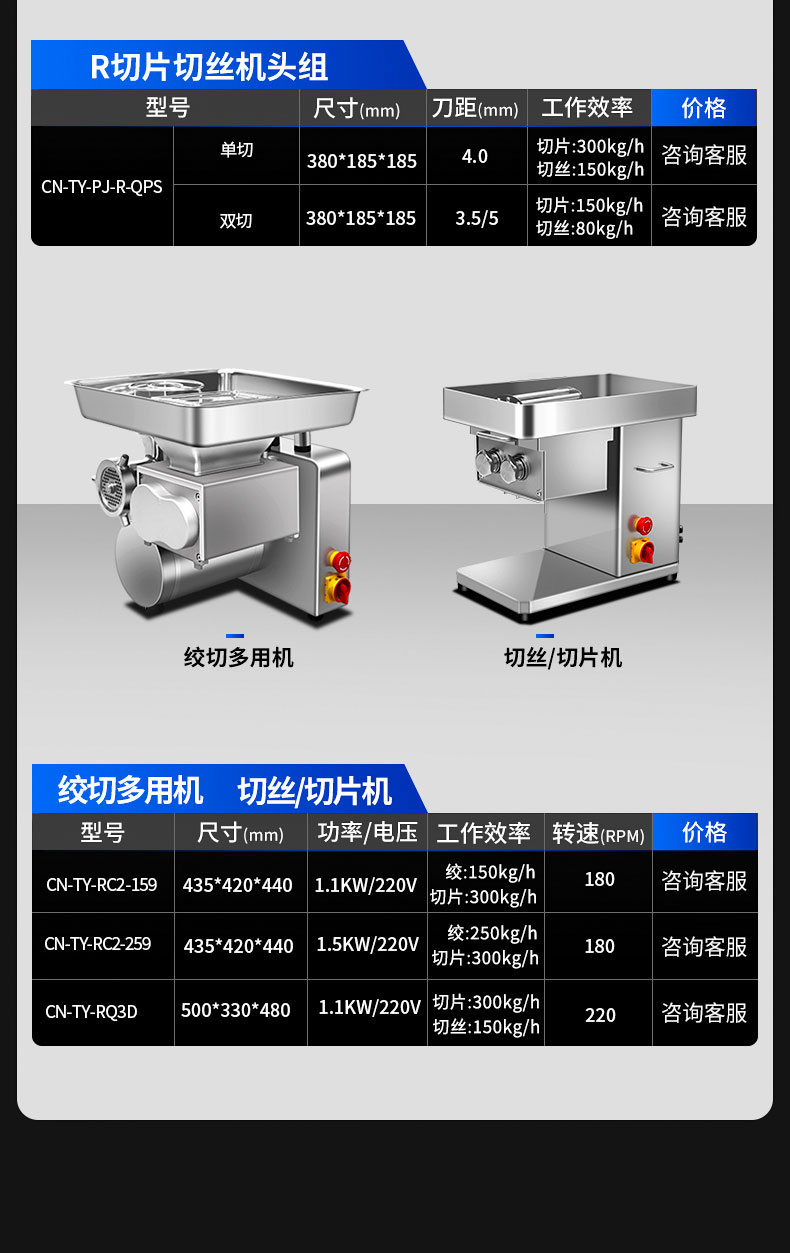 DB多宝视讯绞肉机产品参数2
