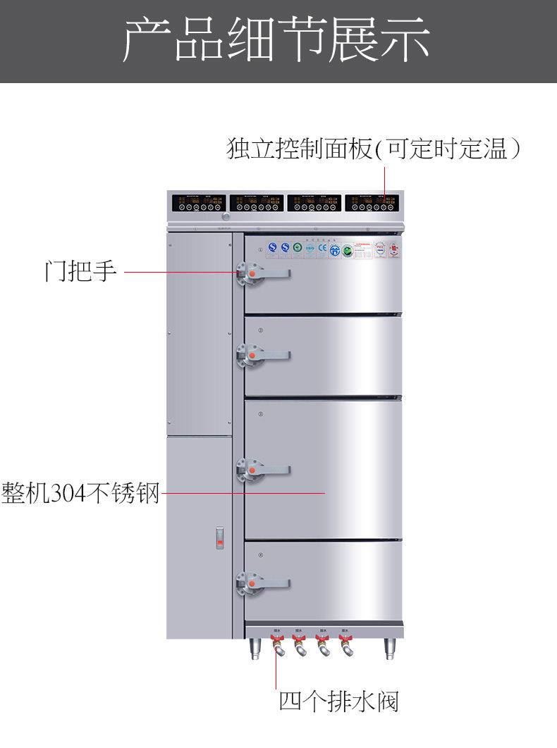 DB多宝视讯多门蒸柜局部细节1